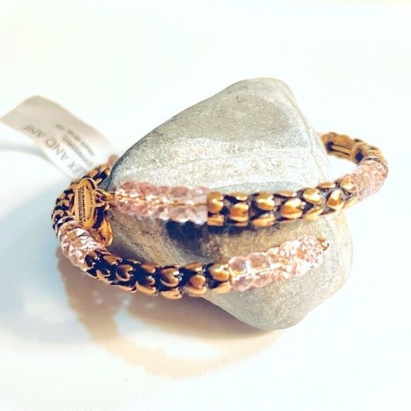Alex and Ani , V66 Heart Wrap Bracelet, pink, gold - Picture 2 of 3